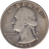1935 USA SILVER 1/4 DOLLAR - SILVER WORLD COINS - Cambridgeshire Coins