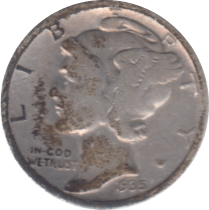 1935 USA SILVER DIME 10 CENTS - SILVER WORLD COINS - Cambridgeshire Coins