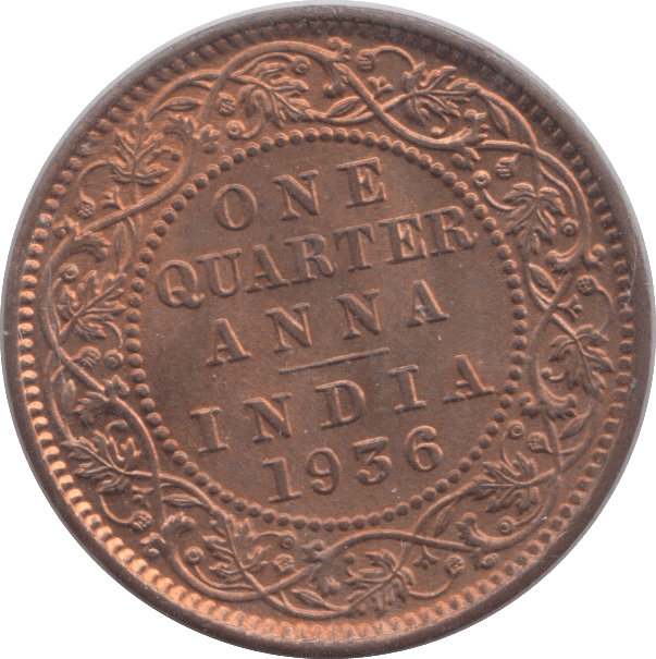 1936 1/4 ANNA INDIA - WORLD COINS - Cambridgeshire Coins