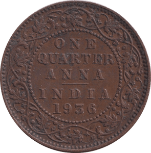 1936 1/4 ANNA INDIA - WORLD COINS - Cambridgeshire Coins