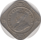 1936 2 ANNAS INDIA - WORLD COINS - Cambridgeshire Coins