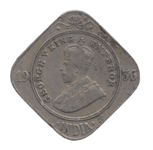 1936 2 ANNAS INDIA - WORLD COINS - Cambridgeshire Coins