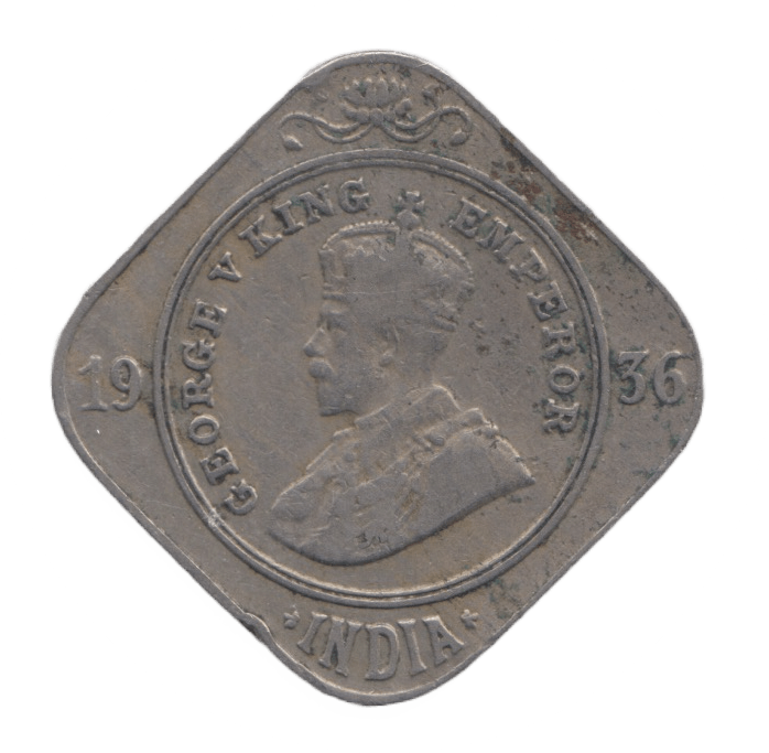 1936 2 ANNAS INDIA - WORLD COINS - Cambridgeshire Coins