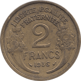 1936 2 FRANCS FRANCE - WORLD COINS - Cambridgeshire Coins