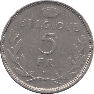 1936 5 FRANCS BELGIUM H22 - SILVER WORLD COINS - Cambridgeshire Coins
