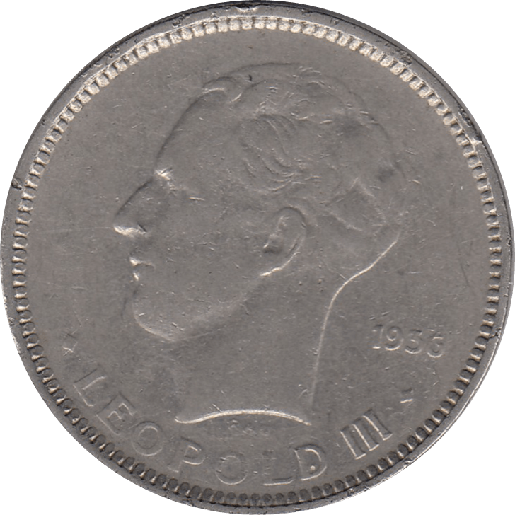 1936 5 FRANCS BELGIUM H22 - SILVER WORLD COINS - Cambridgeshire Coins