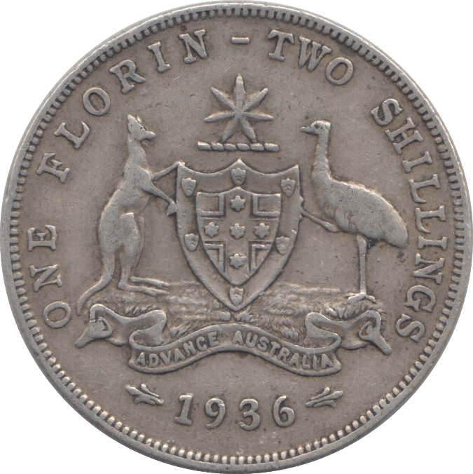 1936 AUSTRALIAN SILVER FLORIN - SILVER WORLD COINS - Cambridgeshire Coins