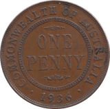 1936 COMMONWEALTH AUSTRALIA ONE PENNY - WORLD COINS - Cambridgeshire Coins