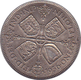 1936 FLORIN ( EF ) . B - Florin - Cambridgeshire Coins