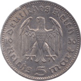 1936 GERMANY SILVER 5 MARKS - SILVER WORLD COINS - Cambridgeshire Coins