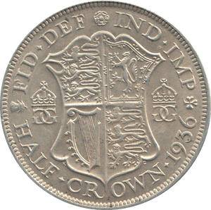 1936 HALFCROWN ( EF ) C - Halfcrown - Cambridgeshire Coins