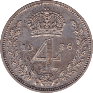 1936 MAUNDY FOURPENCE ( UNC ) - Maundy Coins - Cambridgeshire Coins
