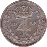 1936 MAUNDY FOURPENCE ( UNC ) - Maundy Coins - Cambridgeshire Coins