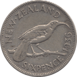 1936 NEW ZEALAND SIXPENCE - WORLD COINS - Cambridgeshire Coins