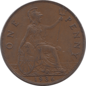 1936 PENNY ( AUNC ) 2 - Penny - Cambridgeshire Coins