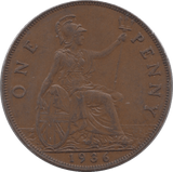 1936 PENNY ( AUNC ) 2 - Penny - Cambridgeshire Coins