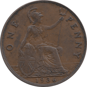 1936 PENNY ( AUNC ) 3 - Penny - Cambridgeshire Coins
