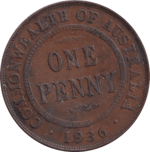 1936 PENNY AUSTRALIA - WORLD COINS - Cambridgeshire Coins