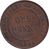 1936 PENNY AUSTRALIA - WORLD COINS - Cambridgeshire Coins