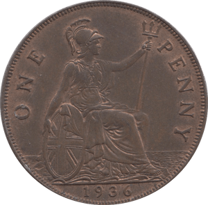 1936 PENNY ( UNC ) 1 - Penny - Cambridgeshire Coins