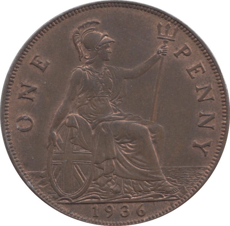 1936 PENNY ( UNC ) 1 - Penny - Cambridgeshire Coins