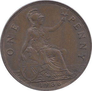 1936 PENNY ( UNC ) 2 - Penny - Cambridgeshire Coins