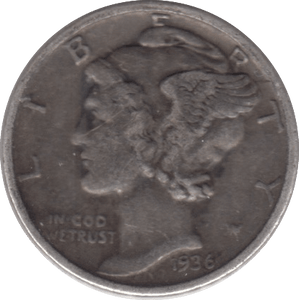 1936 SILVER 1 DIME USA - SILVER WORLD COINS - Cambridgeshire Coins