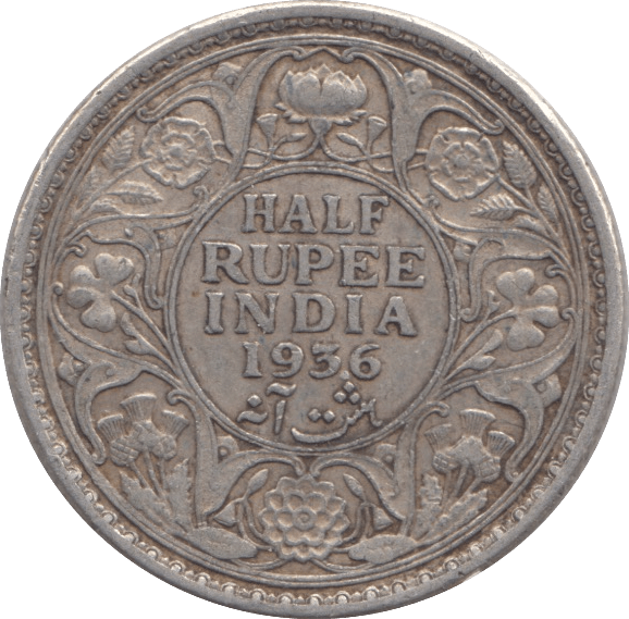 1936 SILVER 1/2 RUPEE INDIA - WORLD COINS - Cambridgeshire Coins