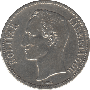 1936 SILVER 5 BOLIVIANS VENEZUELA - SILVER WORLD COINS - Cambridgeshire Coins