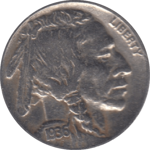 1936 SILVER 5 CENTS USA - SILVER WORLD COINS - Cambridgeshire Coins