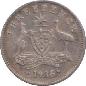 1936 SILVER AUSTRALIA THREEPENCE - SILVER WORLD COINS - Cambridgeshire Coins