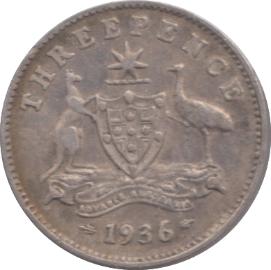 1936 SILVER AUSTRALIA THREEPENCE - SILVER WORLD COINS - Cambridgeshire Coins