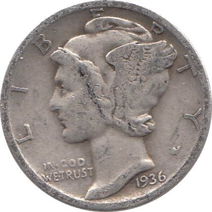 1936 SILVER DIME USA - SILVER WORLD COINS - Cambridgeshire Coins