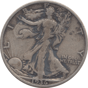 1936 SILVER HALF DOLLAR USA - SILVER WORLD COINS - Cambridgeshire Coins