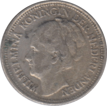 1936 SILVER NETHERLANDS 10 CENTS - SILVER WORLD COINS - Cambridgeshire Coins
