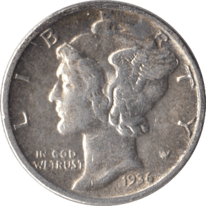 1936 SILVER ONE DIME USA - SILVER WORLD COINS - Cambridgeshire Coins