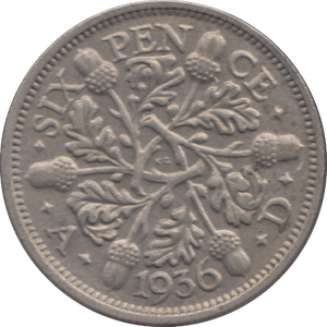 1936 SIXPENCE ( EF ) 8 - SIXPENCE - Cambridgeshire Coins