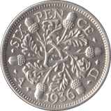 1936 SIXPENCE ( UNC ) - Sixpence - Cambridgeshire Coins