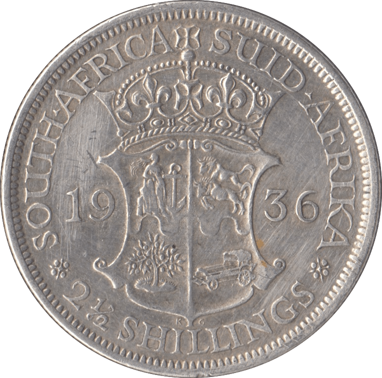 1936 SOUTH AFRICA SILVER 2 1/2 SHILLINGS - SILVER WORLD COINS - Cambridgeshire Coins