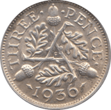 1936 THREEPENCE ( AUNC ) 2 - Threepence - Cambridgeshire Coins