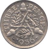 1936 THREEPENCE ( EF ) - threepence - Cambridgeshire Coins