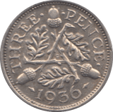 1936 THREEPENCE ( EF ) - threepence - Cambridgeshire Coins