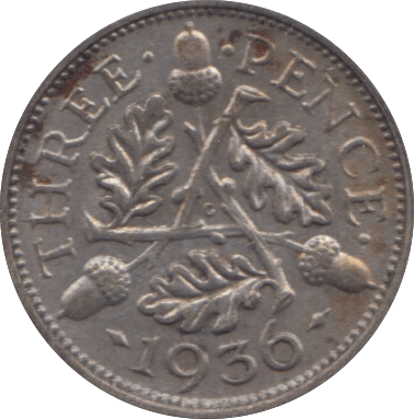 1936 THREEPENCE ( GVF ) - Threepence - Cambridgeshire Coins