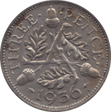 1936 THREEPENCE ( GVF ) - Threepence - Cambridgeshire Coins