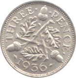 1936 THREEPENCE ( UNC ) 3 - Threepence - Cambridgeshire Coins