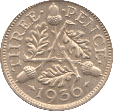 1936 THREEPENCE ( UNC ) 4 - Threepence - Cambridgeshire Coins