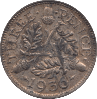 1936 THREEPENCE ( UNC ) - Threepence - Cambridgeshire Coins