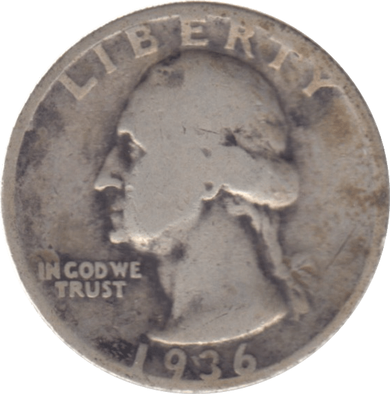 1936 USA SILVER 1/4 DOLLAR - SILVER WORLD COINS - Cambridgeshire Coins