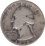 1936 USA SILVER 1/4 DOLLAR - SILVER WORLD COINS - Cambridgeshire Coins