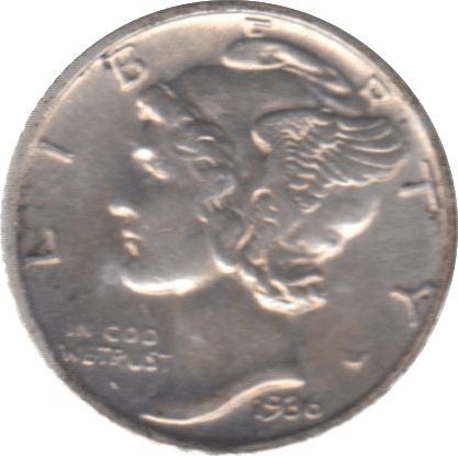 1936 USA SILVER DIME 10 CENTS - SILVER WORLD COINS - Cambridgeshire Coins